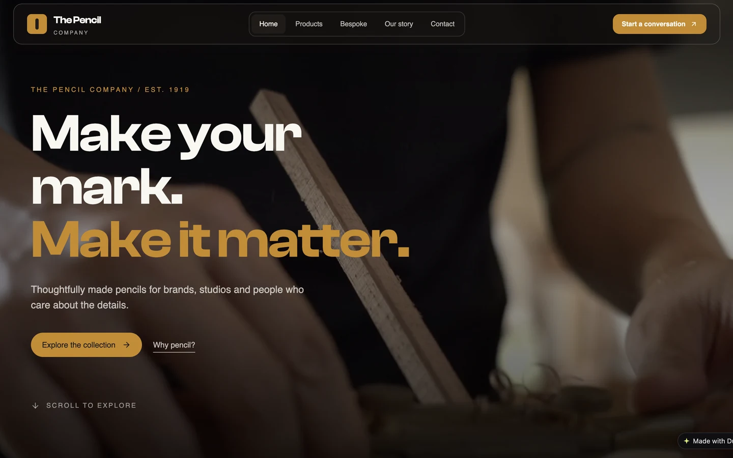 Screenshot of The Pencil Company